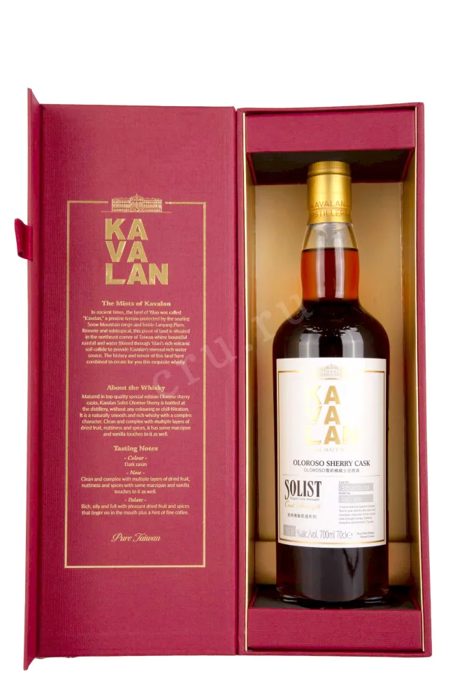 В подарочной коробке Kavalan Solist Oloroso Sherry Cask Single Cask Strength gift box 0.7 л