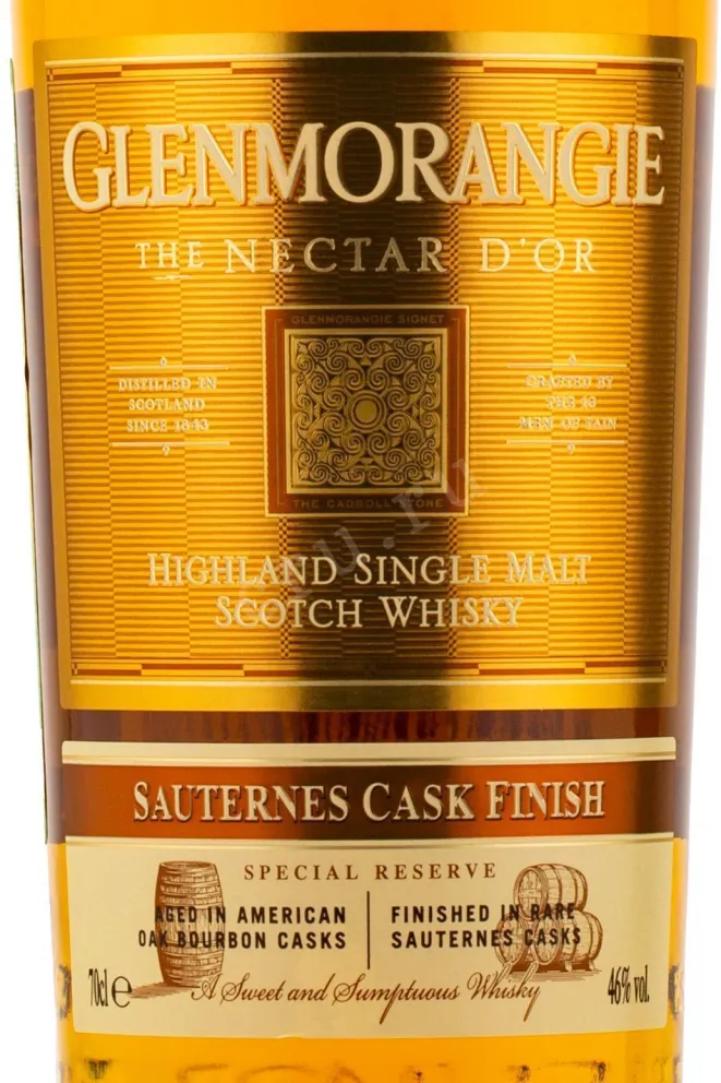Этикетка виски Гленморанджи Нектар Дор 12 лет 0.7