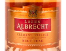 Этикетка игристого вина Cremant d`Alsace Lucien Albrecht Rose with gift box 1.5 л