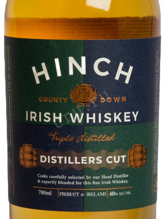 Этикетка Hinch Irish Distillers Cut 3 years in gift box 0.7 л
