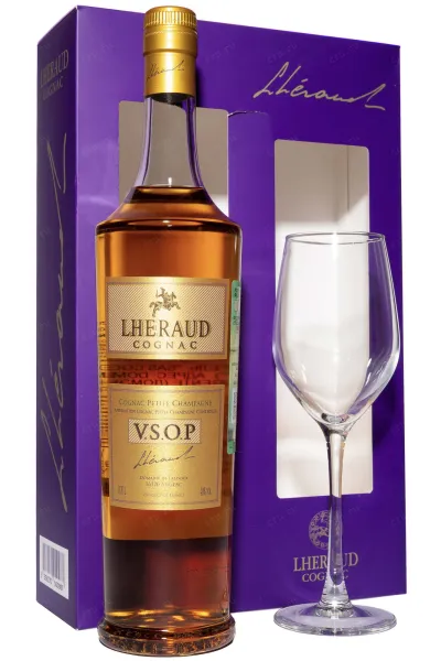 Коньяк Lheraud Petite Champagne VSOP in gift box with 1 glass  0.7 л