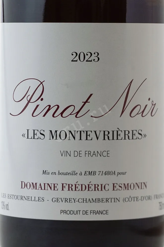 Этикетка Frederic Esmonin Les Montevrieres Pinot Noir 2023 0.75 л