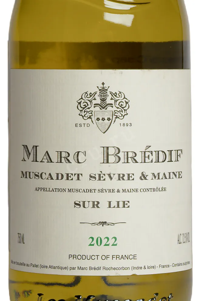 Этикетка Muscadet de Sevre et Maine Sur Lie AOC 2022 0.75 л