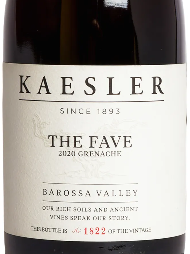 Этикетка Kaesler The Fave Grenache 2020 0.75 л