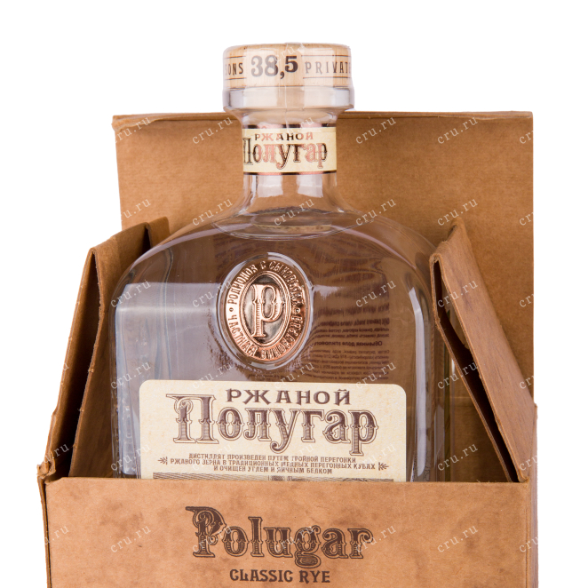 Бутылка водки Polugar Rye with gift box 0.75 в подарочной упаковке