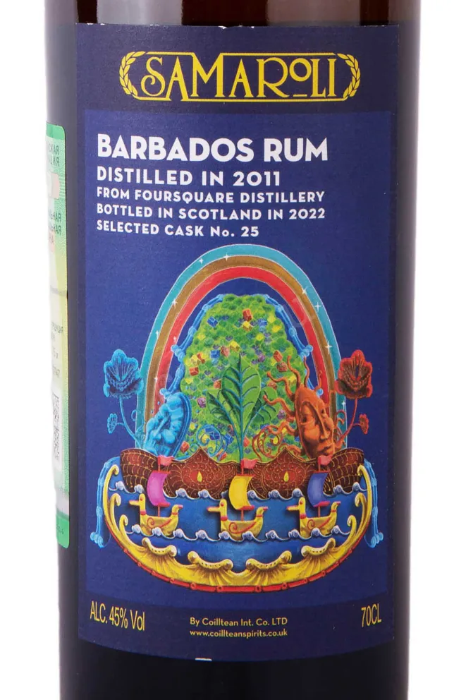 Этикетка Samaroli Barbados in gift box 2011 0.7 л