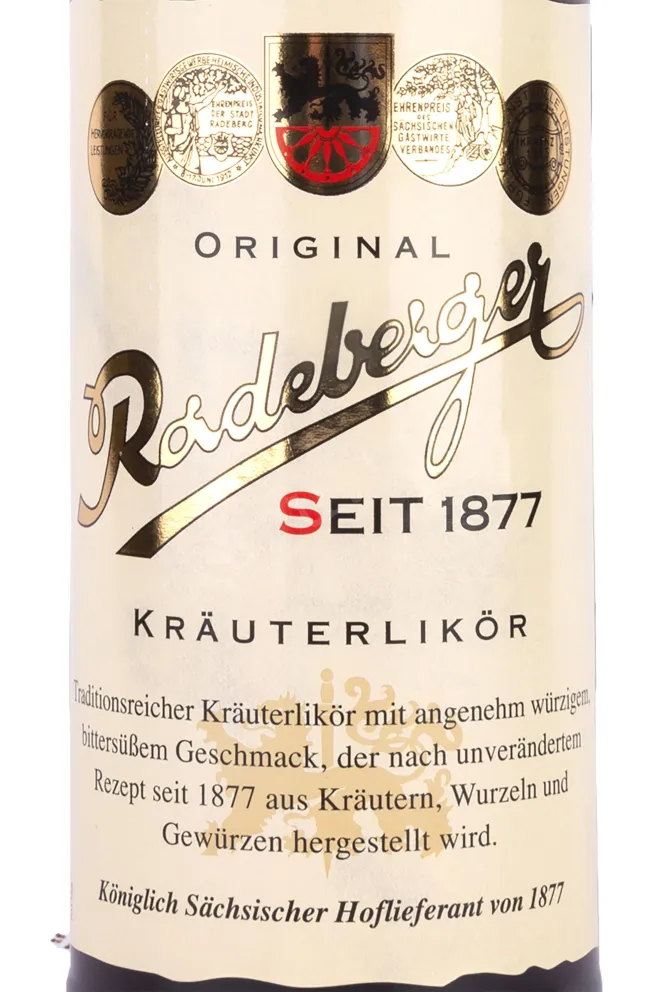 Этикетка Radeberger Krauterlikor 0.7 л