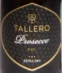 Этикетка Tallero Prosecco Extra Dry DOC 2023 0.2 л
