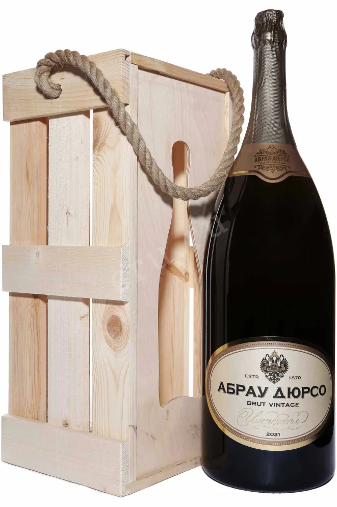 Игристое вино Абрау Дюрсо Империал Винтаж в деревянной коробке 2021 9 л