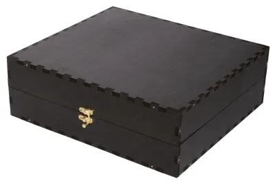 Gift Black Wooden Box For Three Bordeaux Bottles
