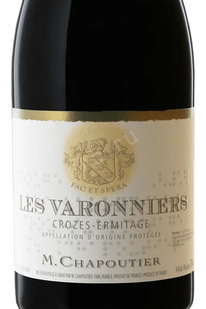 Этикетка M.Chapoutier Crozes-Hermitage Les Varonniers AOC 2015 0.75 л