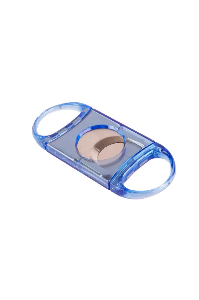 Гильотина для сигар с 2-мя лезвиями голубой акрил