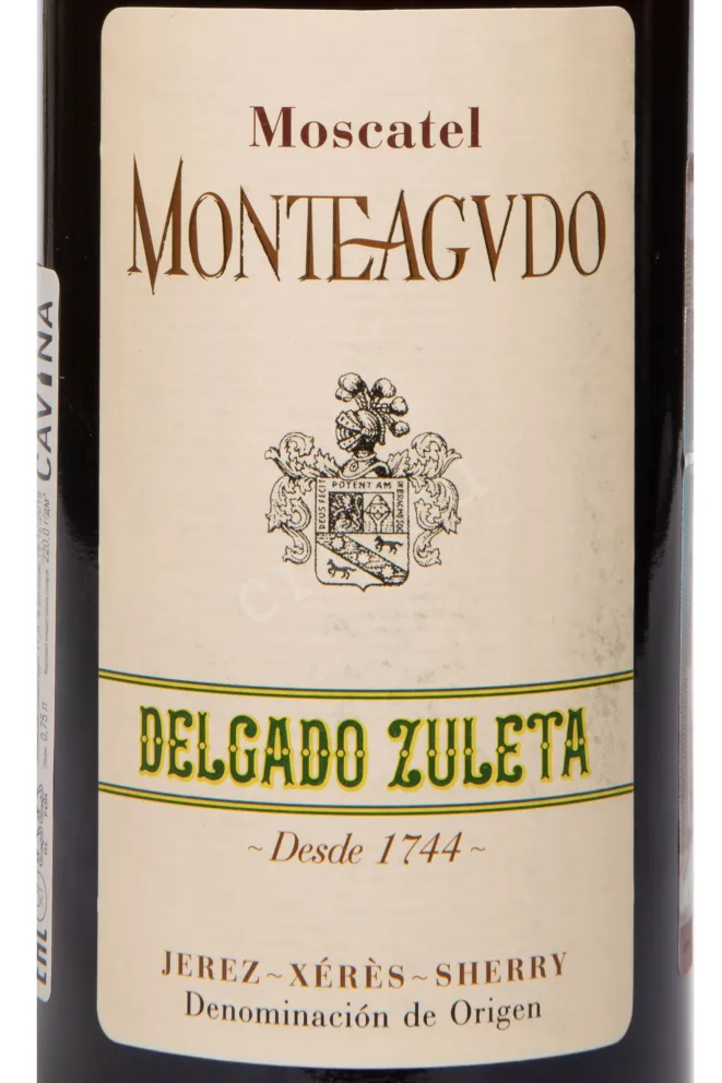Этикетка Delcado Zuleta Monteagvdo Moscatel 2007 0.75 л