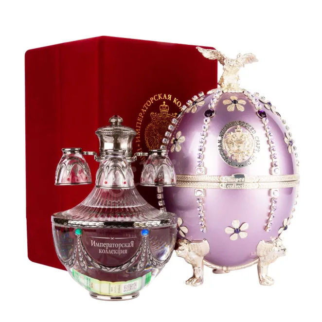 Водка Императорская Коллекция Супер Премиум Фаберже Cиреневое с Цепью и Цветами  0.7 л