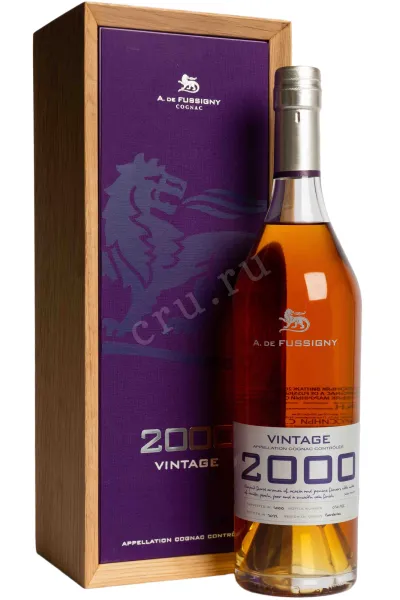 Коньяк A de Fussigny Vintage in wooden box 2000 0.7 л