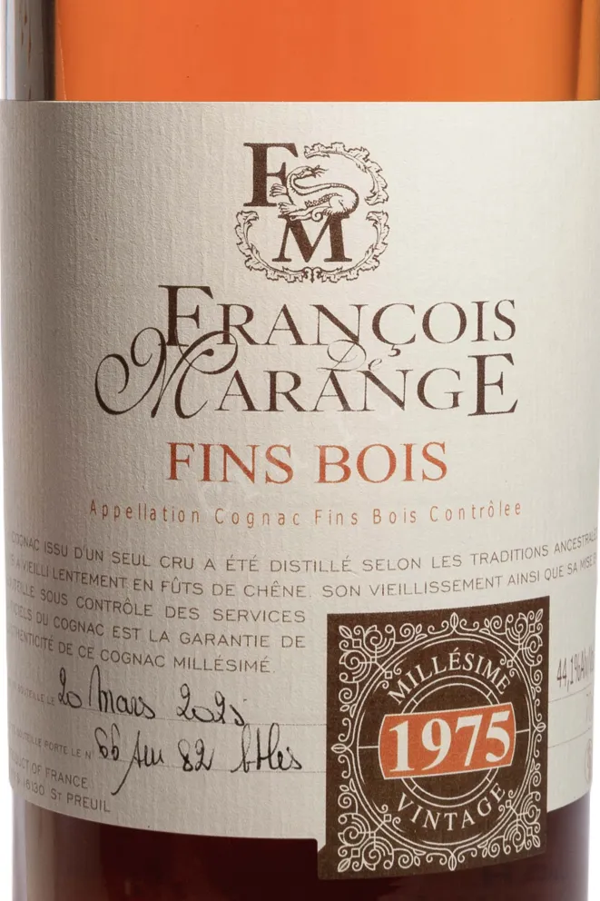 Этикетка Francois de Marange 1975 0.7 л