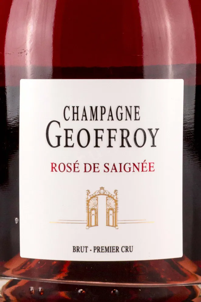 Этикетка Geoffroy Rose de Saignee Brut Premier Cru gift box 2018 0.75 л