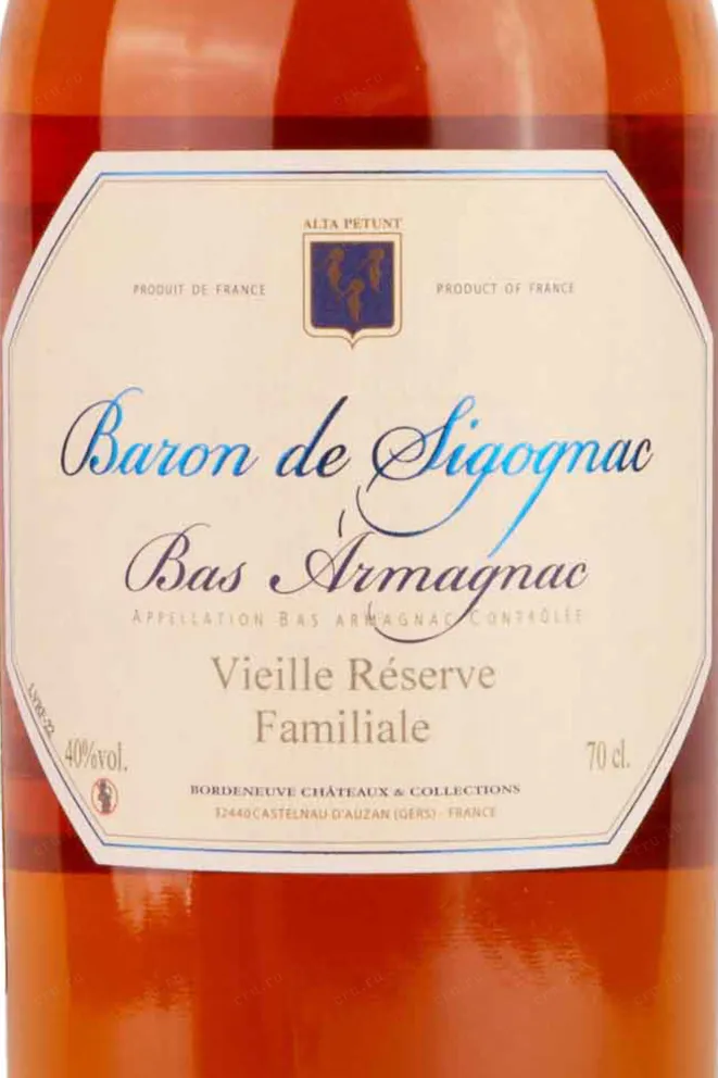 Этикетка Baron de Sigognac Vieille Reserve Familiale 0.7 л