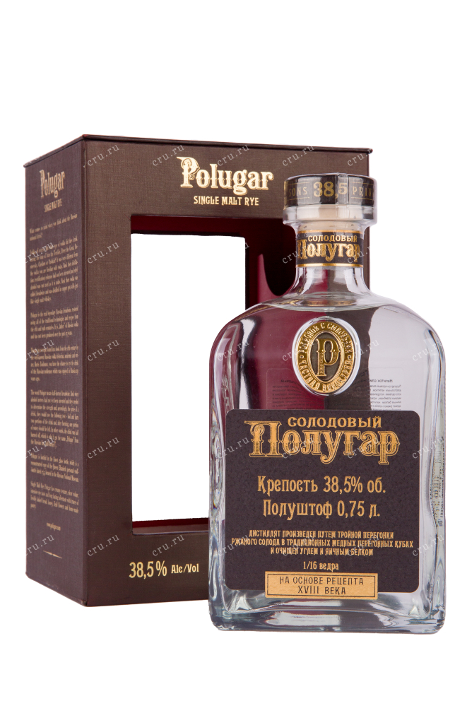Бутылка водки Polugar Malt with gift box 0.75 с подарочной упаковкой