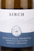 Этикетка Sirch Pinot Grigio 2022 0.75 л