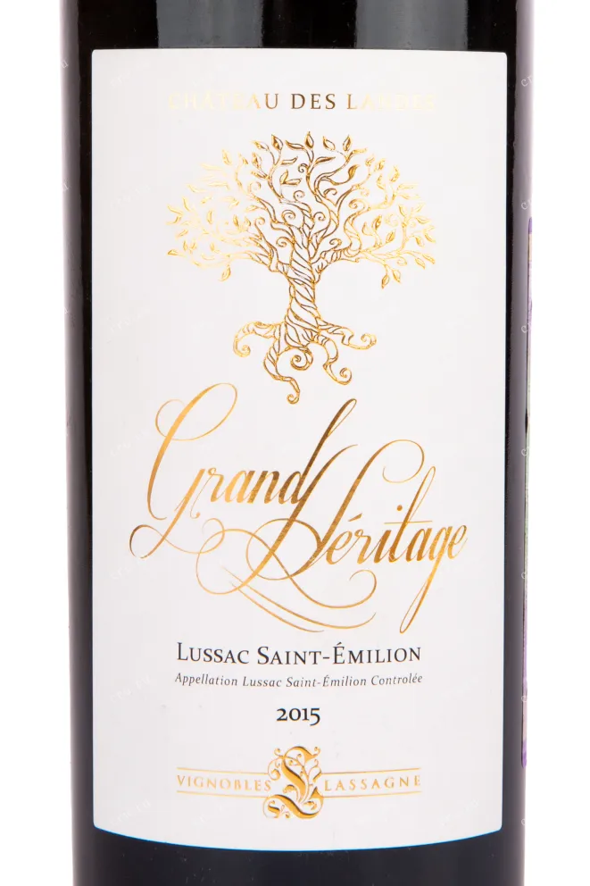 Этикетка вина Chateau des Landes Grand Heritage Lussac Saint Emilion 0.75 л