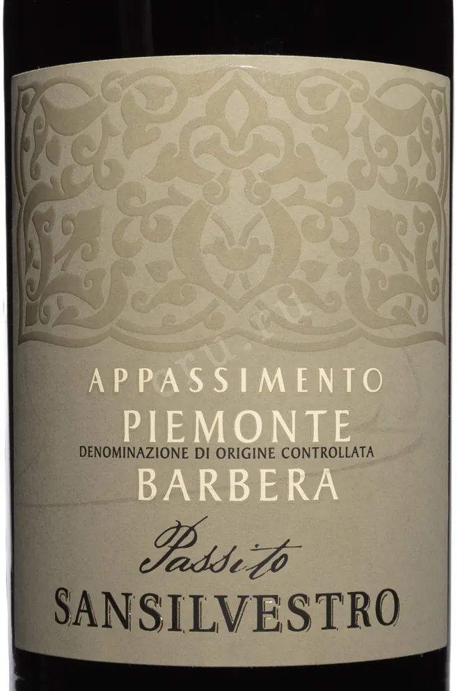 Этикетка San Silvestro Barbera Passito Appassimento Piemonte DOC 2022 0.75 л