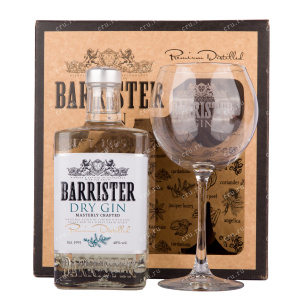 Джин Barrister Dry, gift box with glass  0.7 л