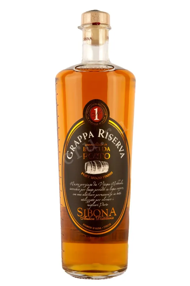 Бутылка Sibona Grappa Riserva Port Wood Finish in tube 1.5 л