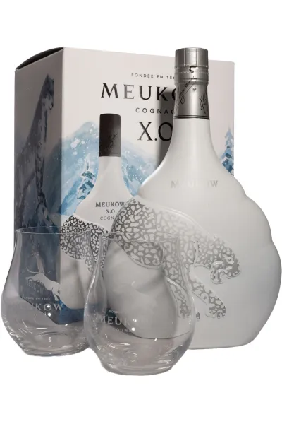 Коньяк Meukow XO Ice Panter in gift box with 2 glasses  0.7 л