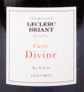 Этикетка игристого вина Leclerc Briant Cuvee Divine 0.75 л