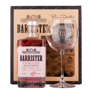 Джин Barrister Pink, gift box with glass  0.7 л