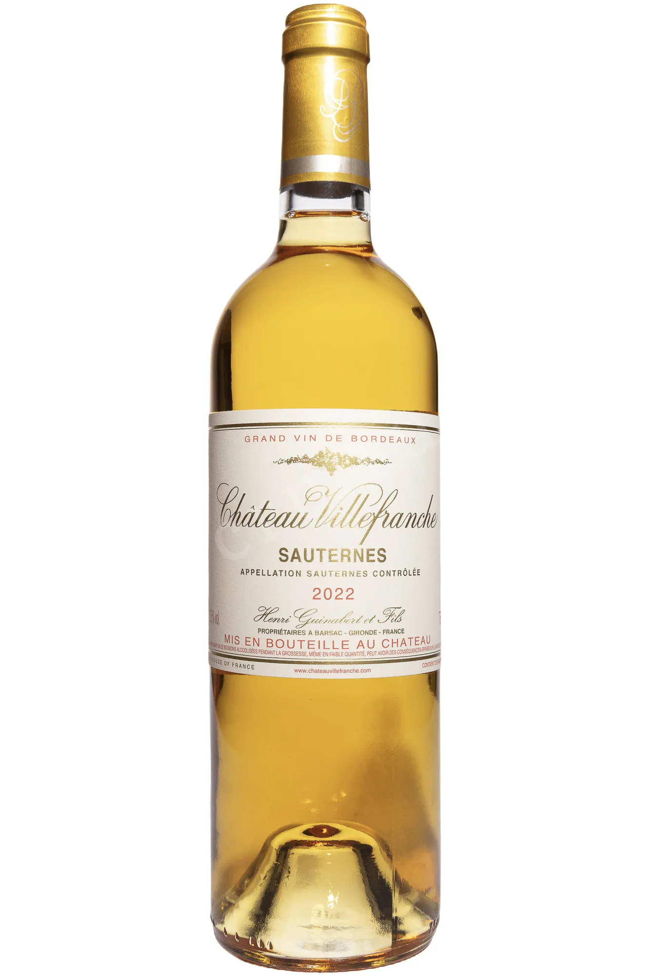 Фото — Вино Chateau Villefranche Sauternes 2022 0.75 л