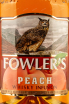 Этикетка Fowlers Peach semi-sweet 0.5 л