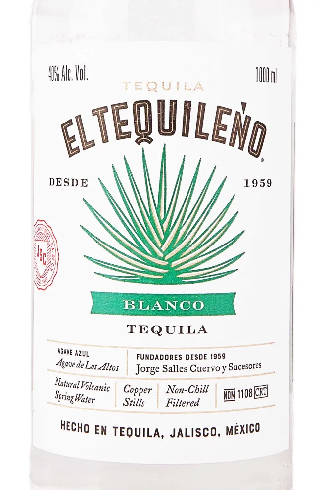 Этикетка El Tequileno Blanco 1 л