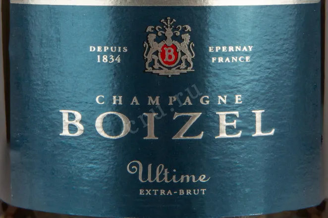 Этикетка шампанского Буазель Ультим Экстра Брют 0,75