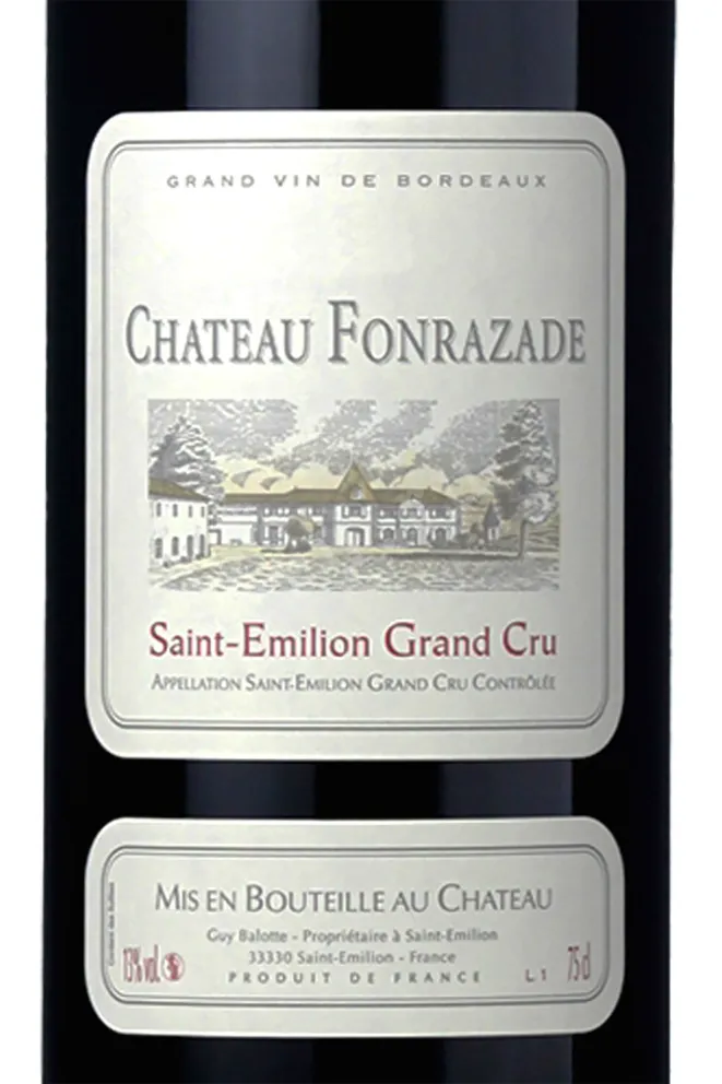 Этикетка Chateau Fonrazade Saint-Emilion Grand Cru 2012 0.75 л