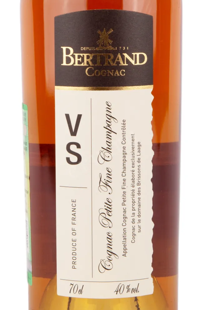 Этикетка коньяка Бертран Птит Фин Шампань ВС 0.7