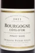 Этикетка Domaine Pierre Gelin Pinot Noir Bourgogne Cote-D'Or AOC 2023 0.75 л