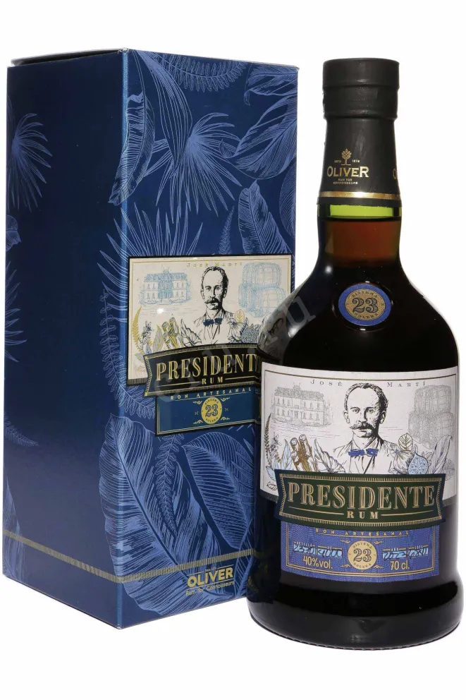 Ром Oliver Presidente Marti 23 years gift box  0.7 л