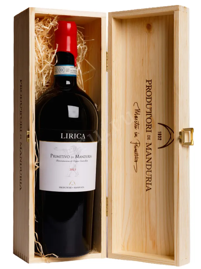 В деревянной коробке Lirica Primitivo di Manduria in gift box 2023 1.5 л