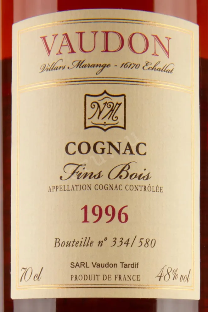 Этикетка Vaudon Vintage OC 1996 0.7 л
