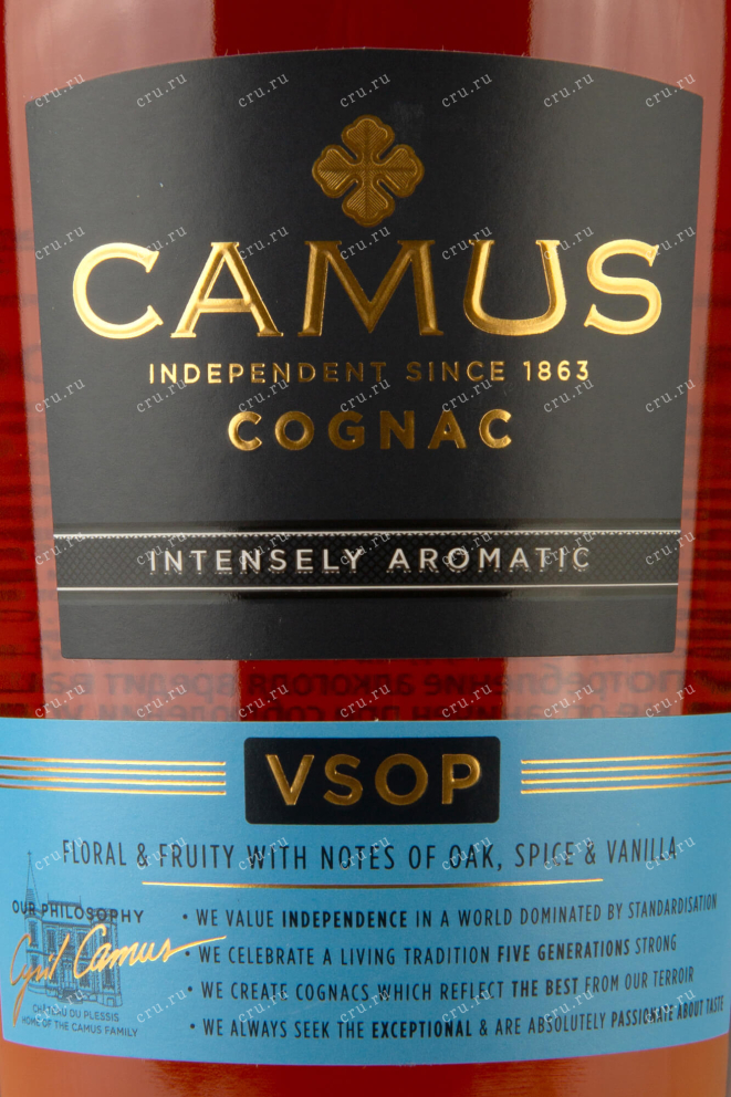 Этикетка Camus VSOP 4 years 0.5 л