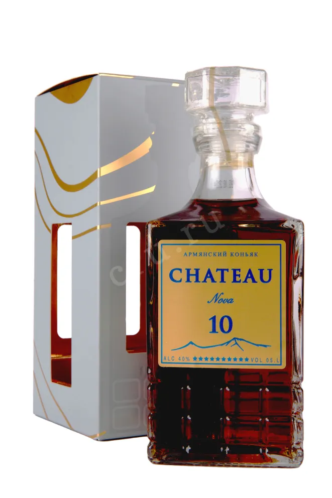 В подарочной коробке Chateau Nova 10 лет gift box 0.5 л