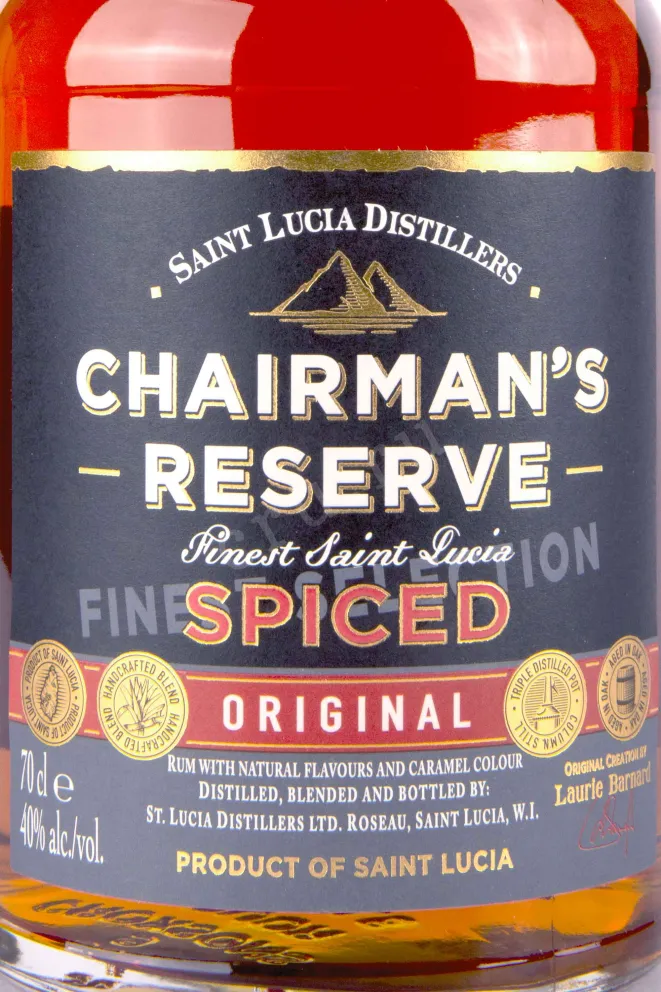 Этикетка Chairmans Reserve Spiced gift box with 2 glasses 0.7 л