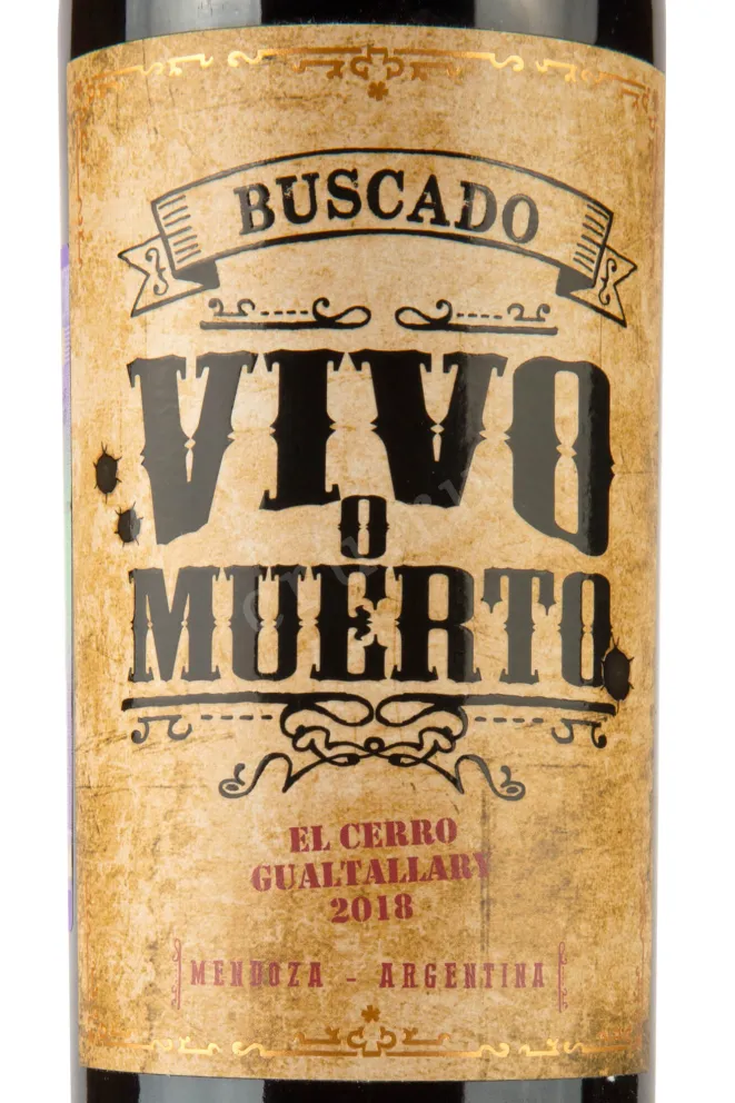 Этикетка Buscado Vivo o Muerto El Cerro Gualtallary 2018 0.75 л