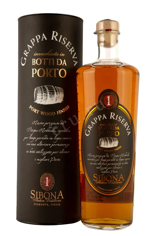 Граппа Sibona Grappa Riserva Port Wood Finish in tube  1.5 л