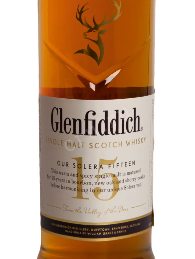 Этикетка Glenfiddich 15 years 0.75 л