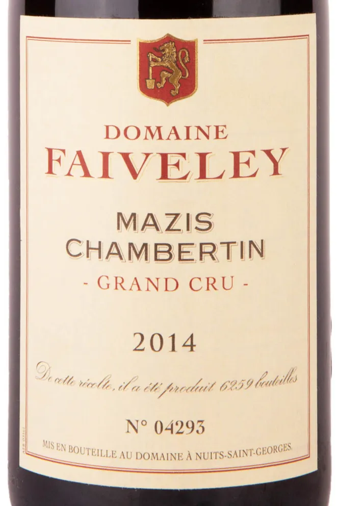Этикетка Domaine Faiveley Mazis Chambertin Grand Cru AOC 2014 0.75 л