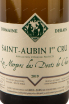Этикетка Saint-Aubin Premier Cru Domaine Derain Le Murgers de Dents de Chien 2019 0.75 л