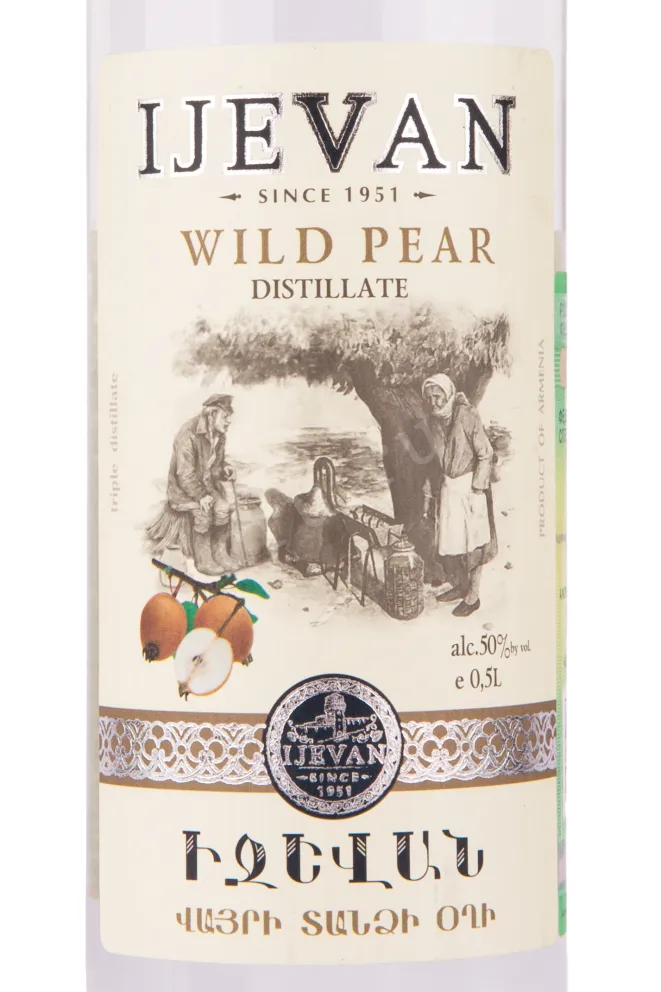 Этикетка водки Ijevan Wild Pear 0.5